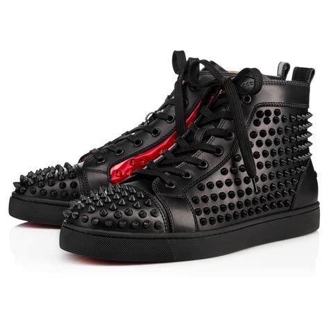 christian louboutin black spikes mens